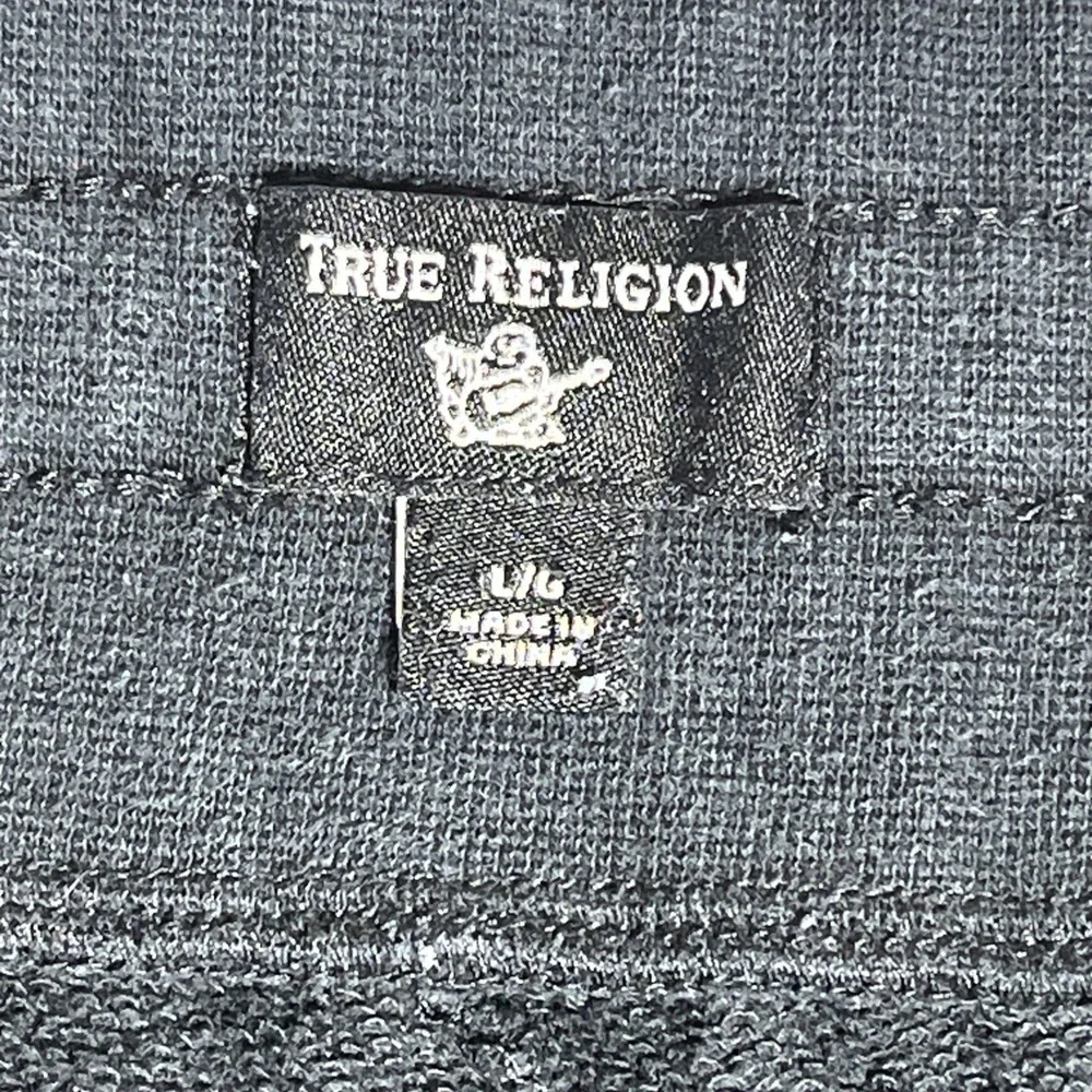 True Religion Classic Logo Jogger Sweatpants Mens Large BLACK ‎ Running Lounge